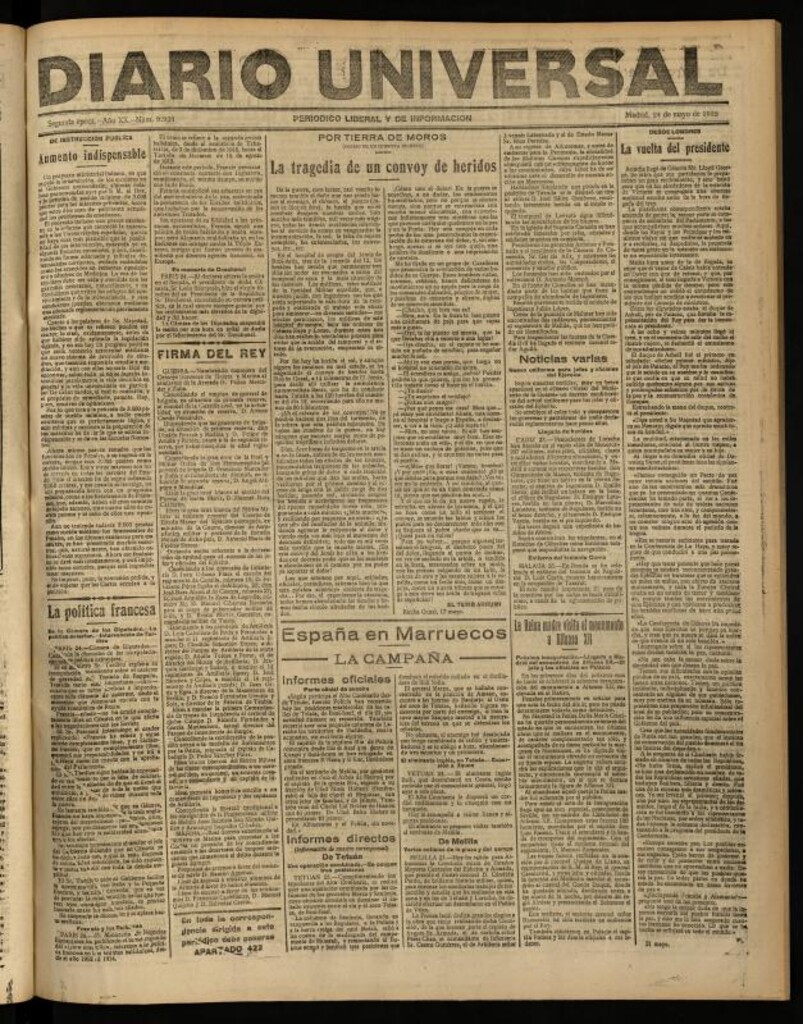 Miniatura de Diario Universal del 24 de mayo de 1922