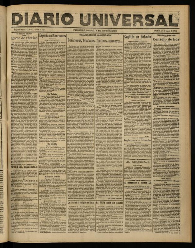 Miniatura de Diario Universal del 25 de mayo de 1922