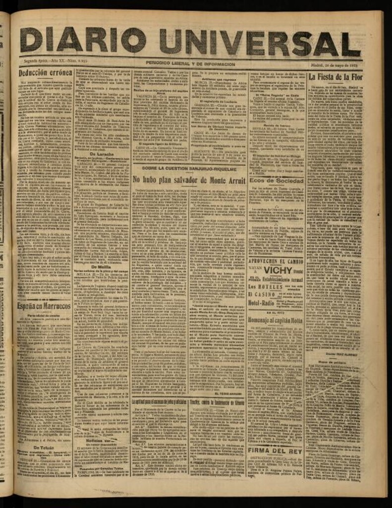 Miniatura de Diario Universal del 26 de mayo de 1922