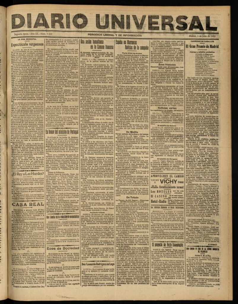 Miniatura de Diario Universal del 3 de junio de 1922