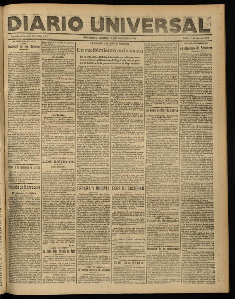 Miniatura de Diario Universal del 9 de junio de 1922