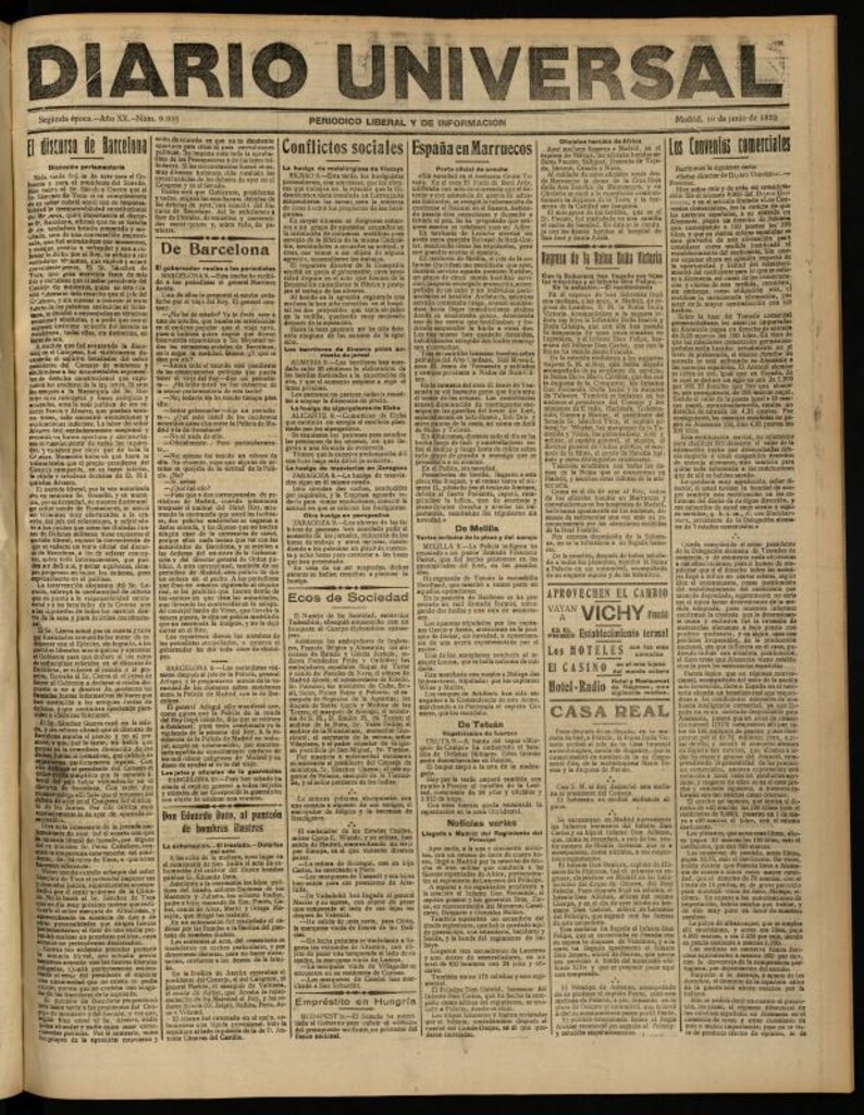 Miniatura de Diario Universal del 10 de junio de 1922