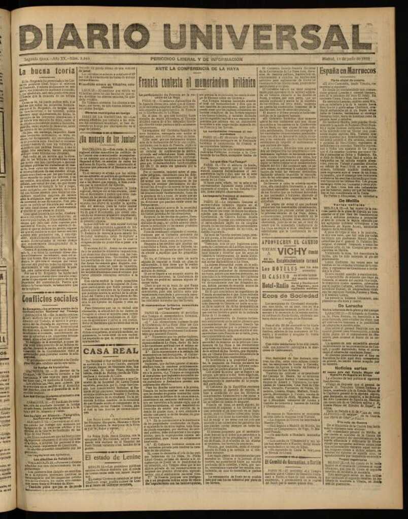 Miniatura de Diario Universal del 13 de junio de 1922
