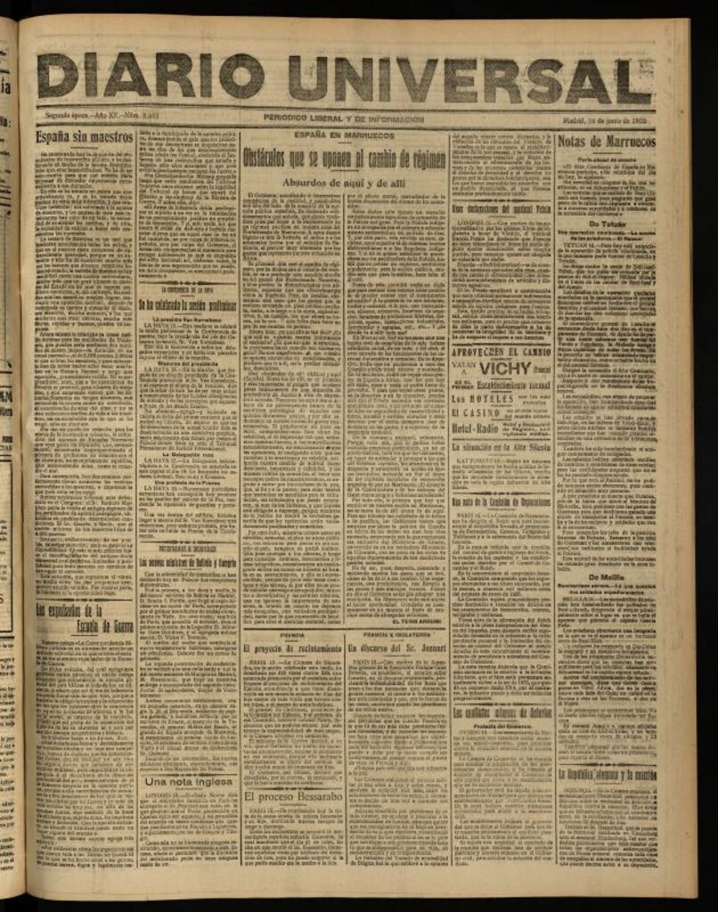 Miniatura de Diario Universal del 16 de junio de 1922