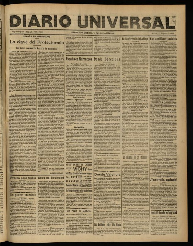 Miniatura de Diario Universal del 17 de junio de 1922