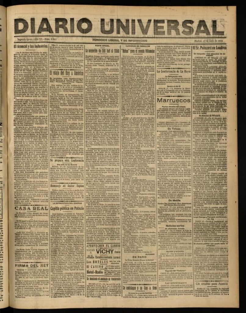 Miniatura de Diario Universal del 19 de junio de 1922