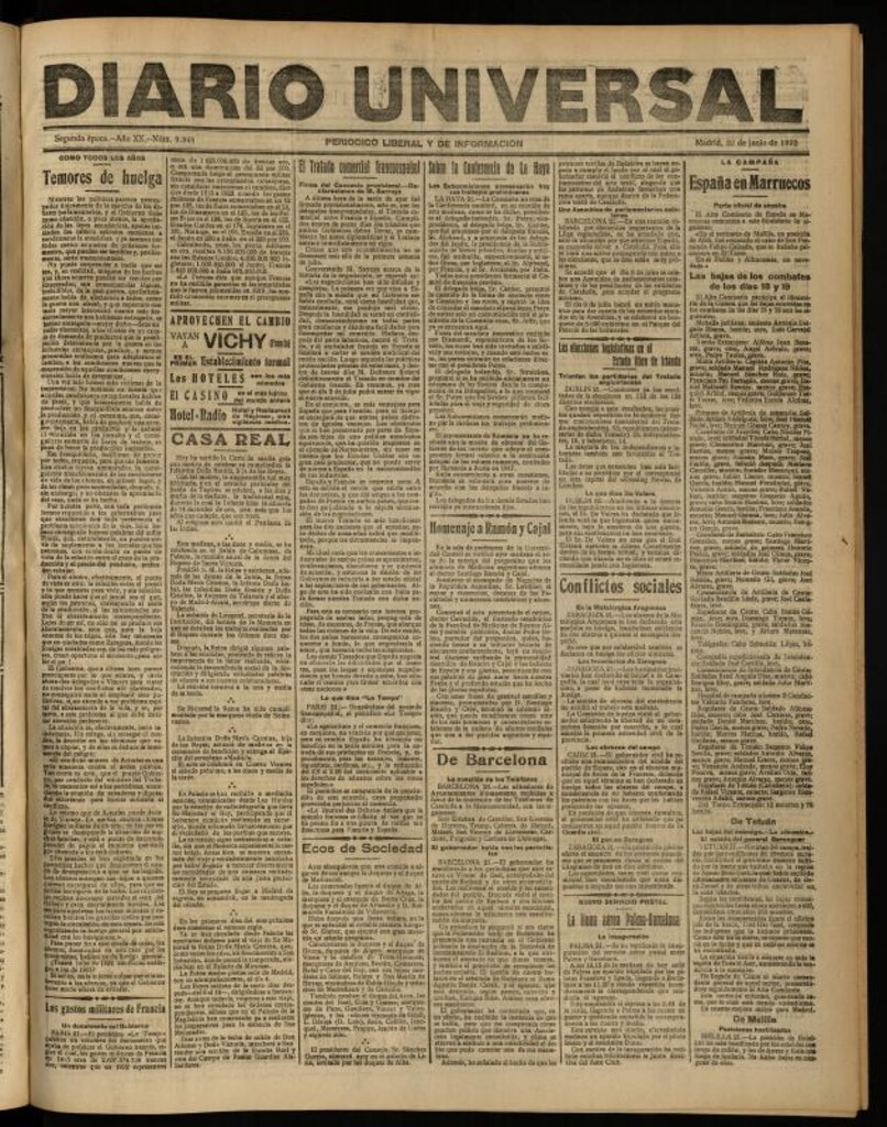 Miniatura de Diario Universal del 22 de junio de 1922