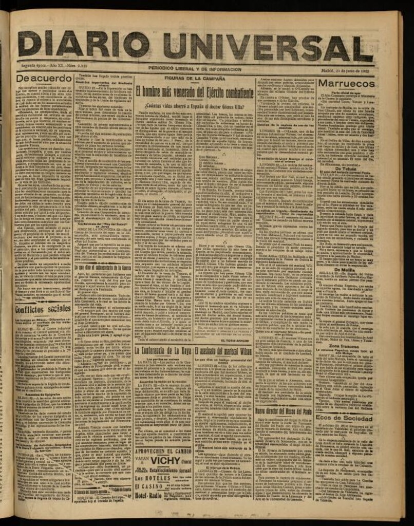Miniatura de Diario Universal del 23 de junio de 1922