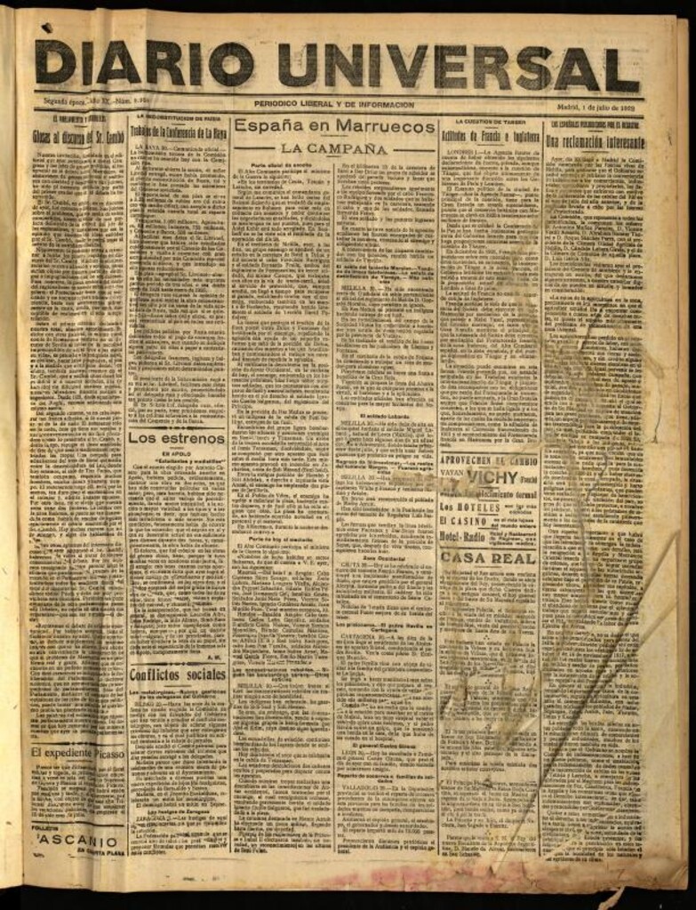 Miniatura de Diario Universal del 1 de julio de 1922