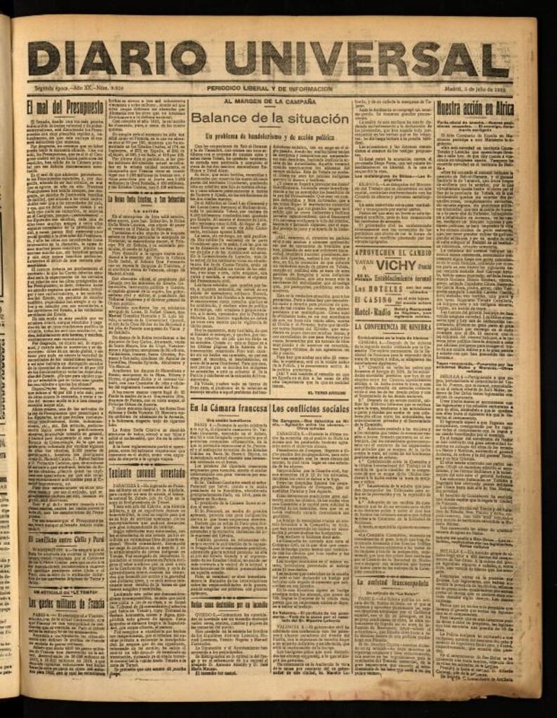 Miniatura de Diario Universal del 5 de julio de 1922