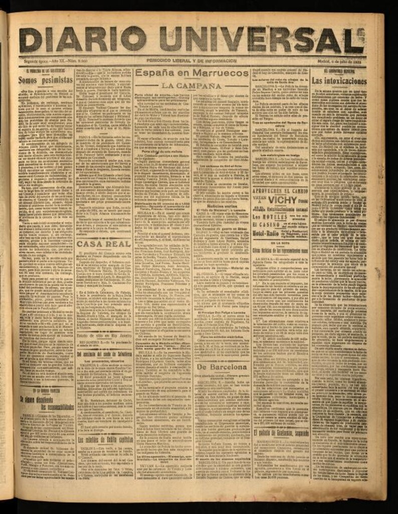 Miniatura de Diario Universal del 6 de julio de 1922