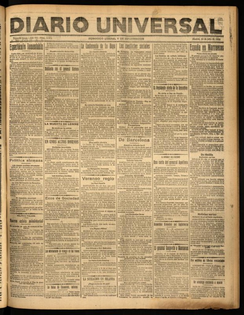 Miniatura de Diario Universal del 20 de julio de 1922