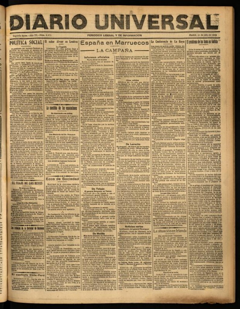 Miniatura de Diario Universal del 21 de julio de 1922