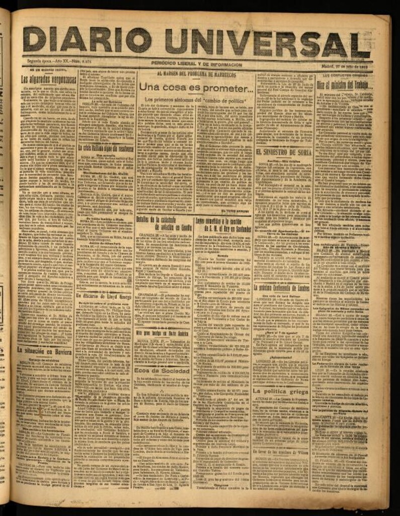 Miniatura de Diario Universal del 27 de julio de 1922