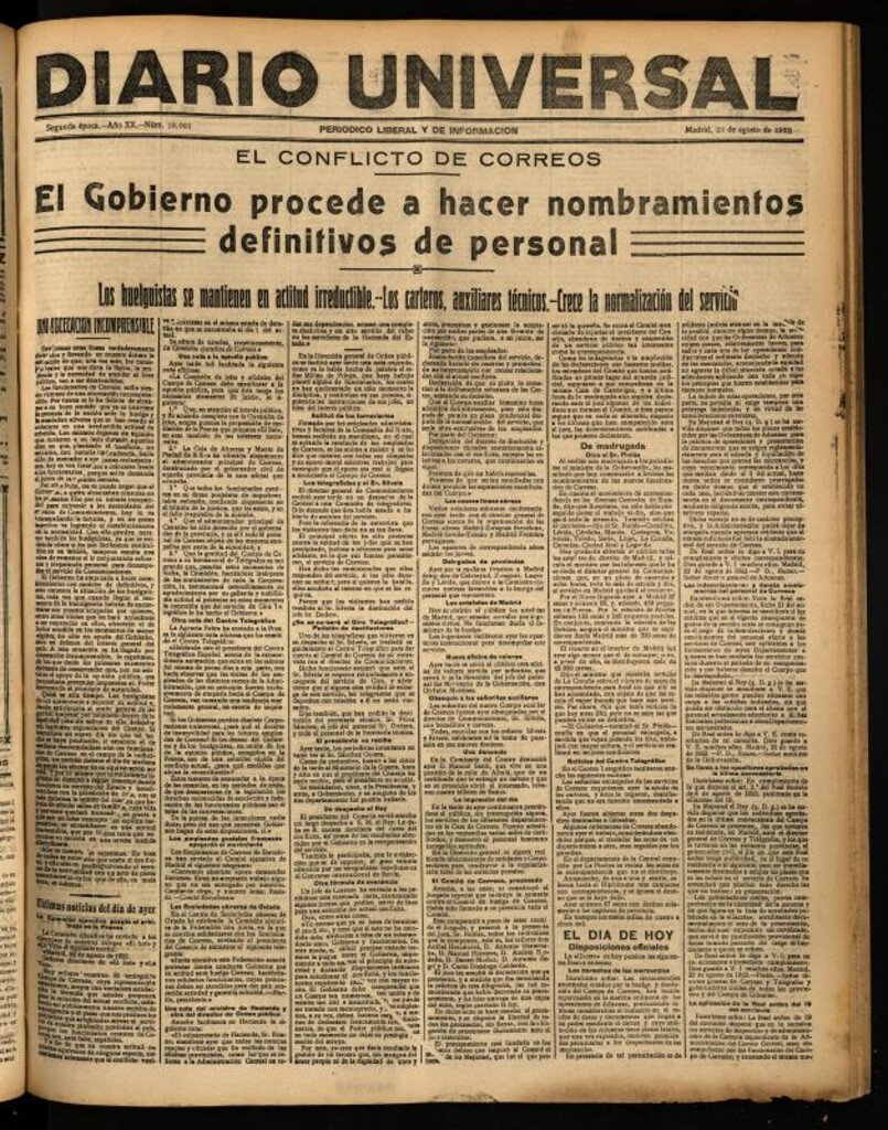 Miniatura de Diario Universal del 23 de agosto de 1922