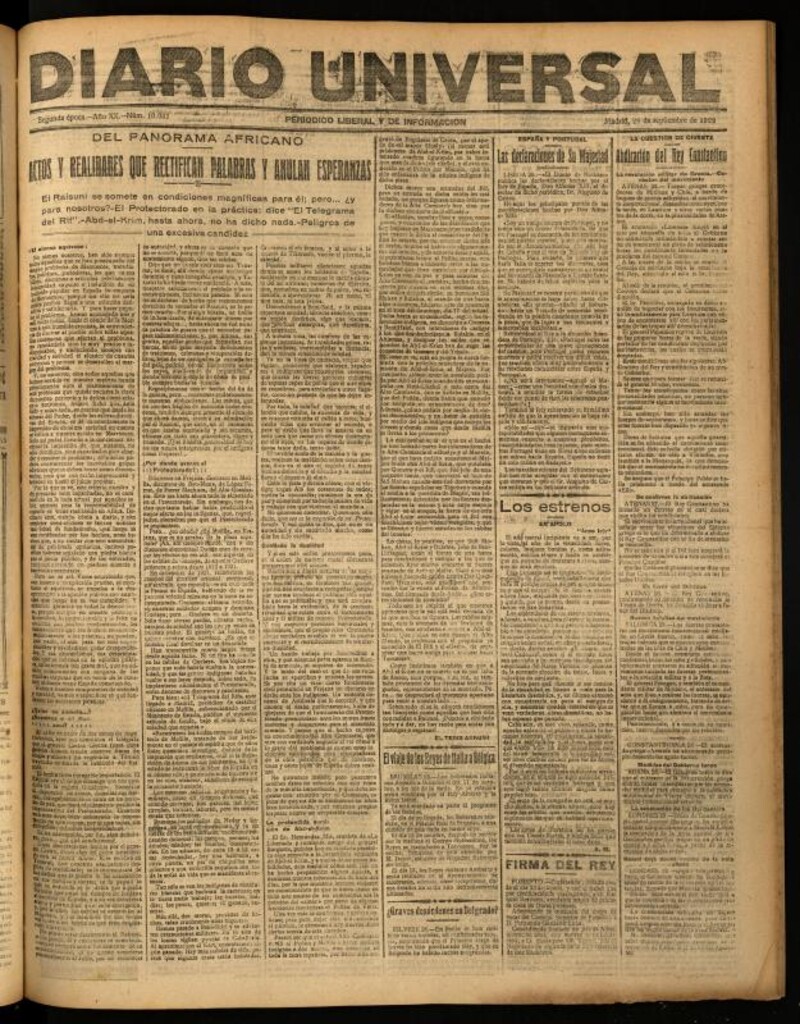 Miniatura de Diario Universal del 28 de septiembre de 1922