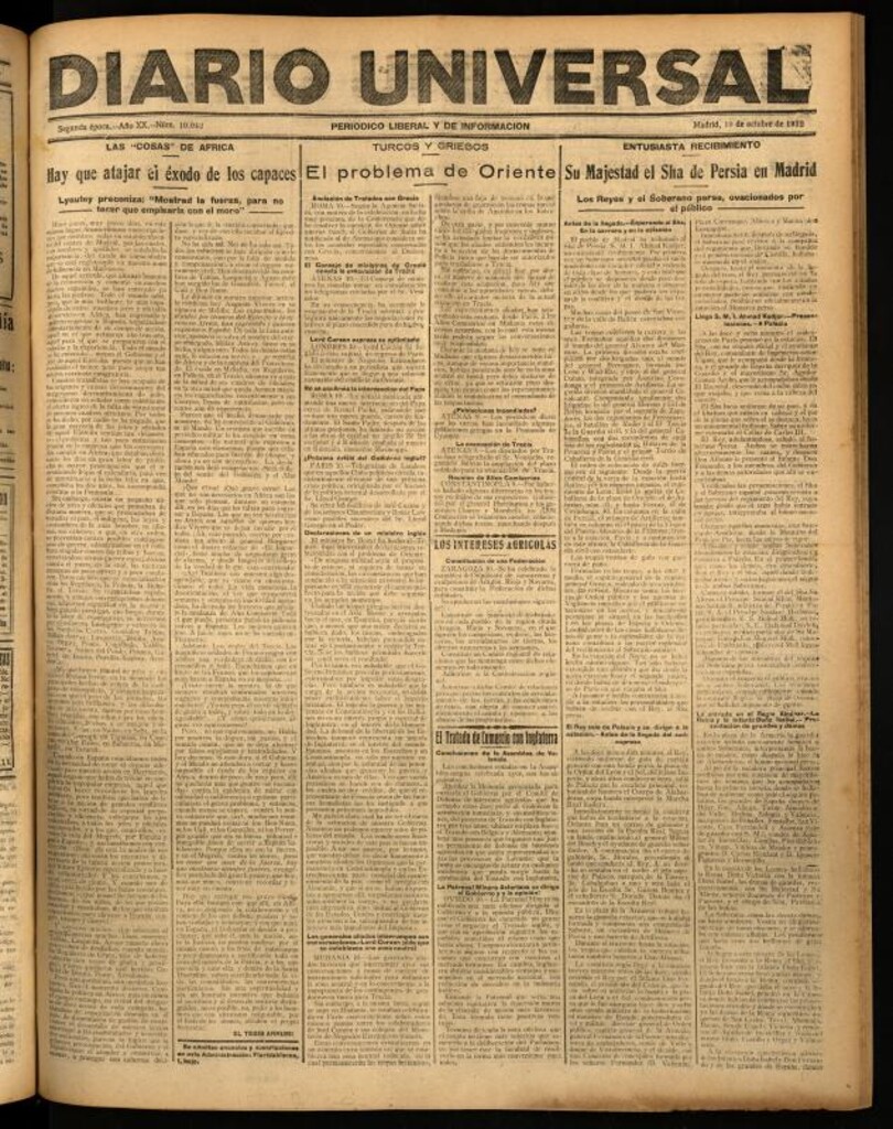 Miniatura de Diario Universal del 10 de octubre de 1922