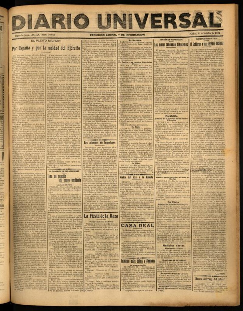 Miniatura de Diario Universal del 11 de octubre de 1922