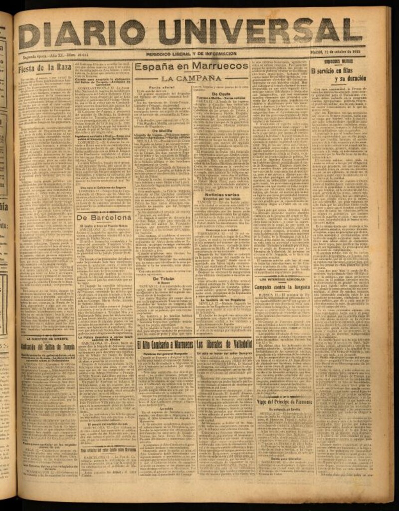 Miniatura de Diario Universal del 12 de octubre de 1922