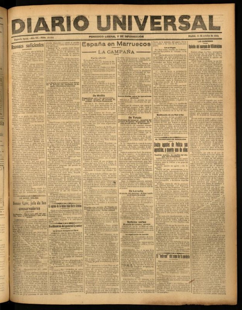 Miniatura de Diario Universal del 24 de octubre de 1922