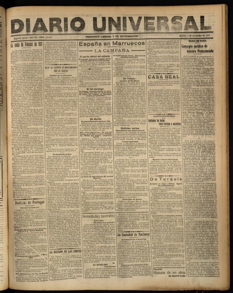 Miniatura de Diario Universal del 6 de noviembre de 1922