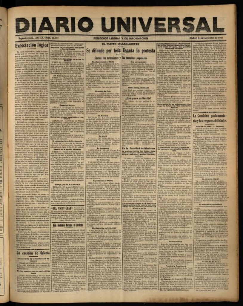 Miniatura de Diario Universal del 14 de noviembre de 1922