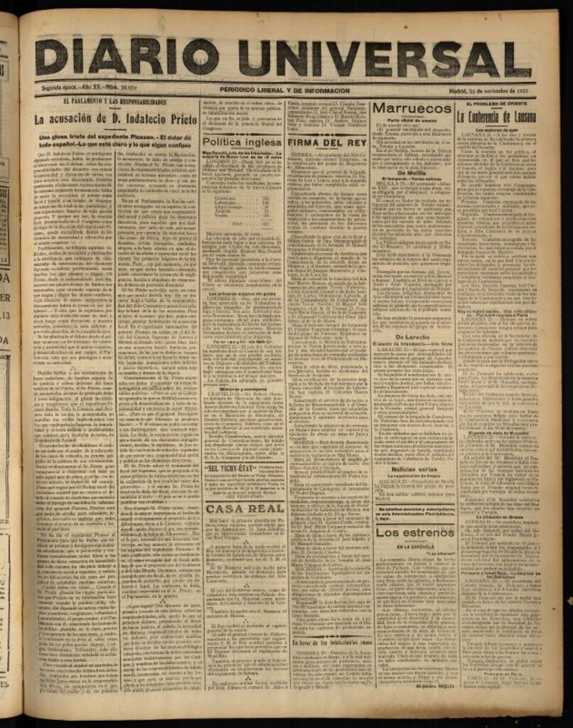 Miniatura de Diario Universal del 22 de noviembre de 1922