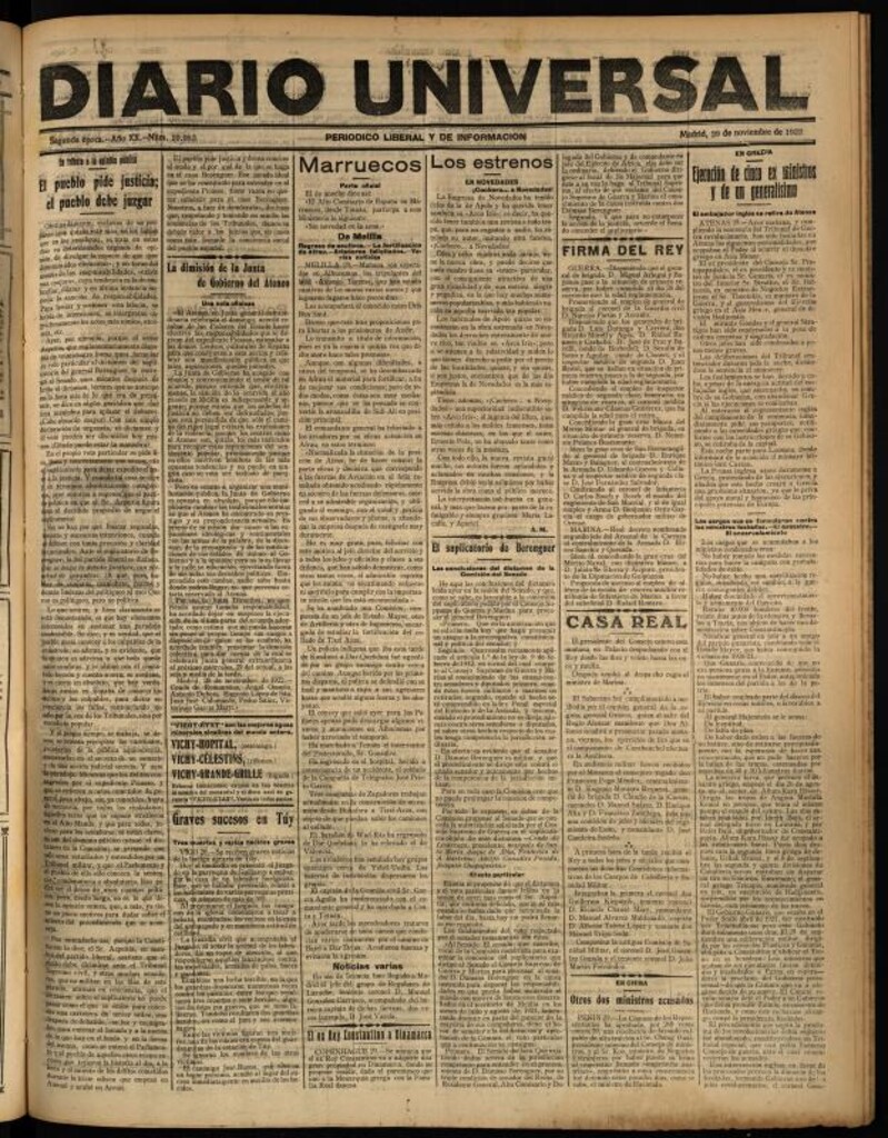 Miniatura de Diario Universal del 29 de noviembre de 1922