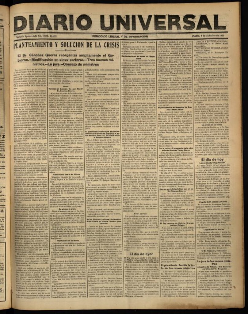 Miniatura de Diario Universal del 4 de diciembre de 1922