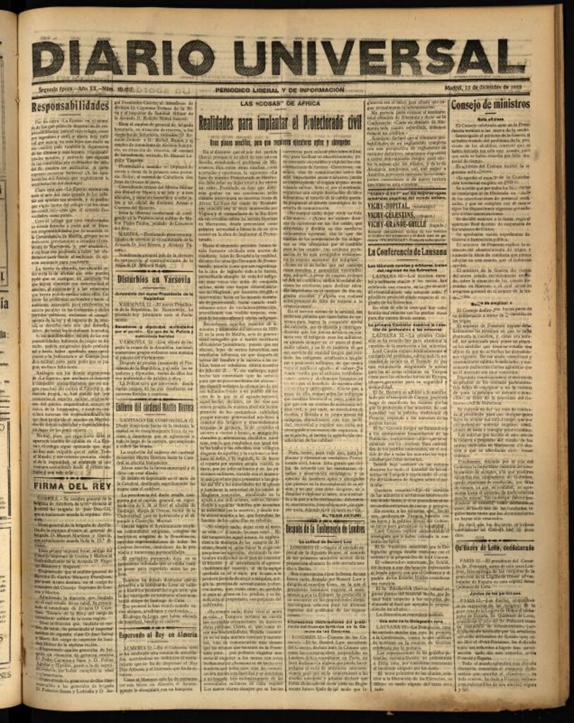 Miniatura de Diario Universal del 13 de diciembre de 1922