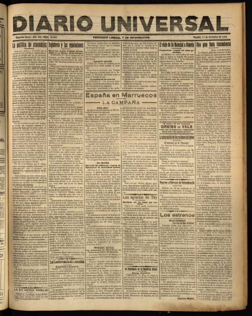 Miniatura de Diario Universal del 15 de diciembre de 1922