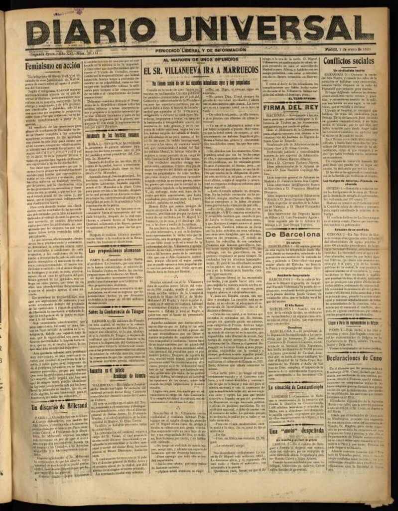 Miniatura de Diario Universal del 2 de enero de 1923