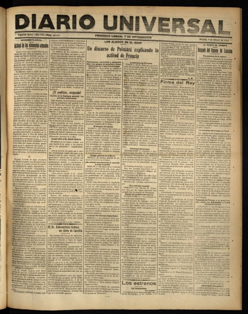 Miniatura de Diario Universal del 6 de febrero de 1923