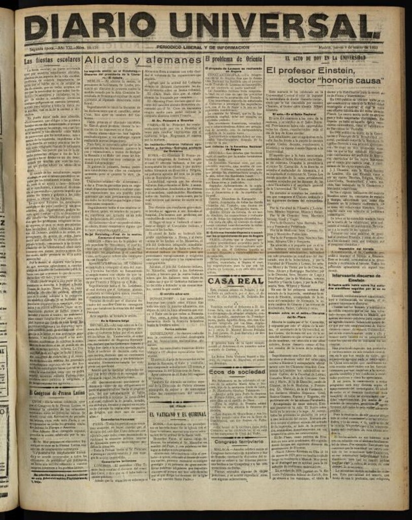 Miniatura de Diario Universal del 8 de marzo de 1923