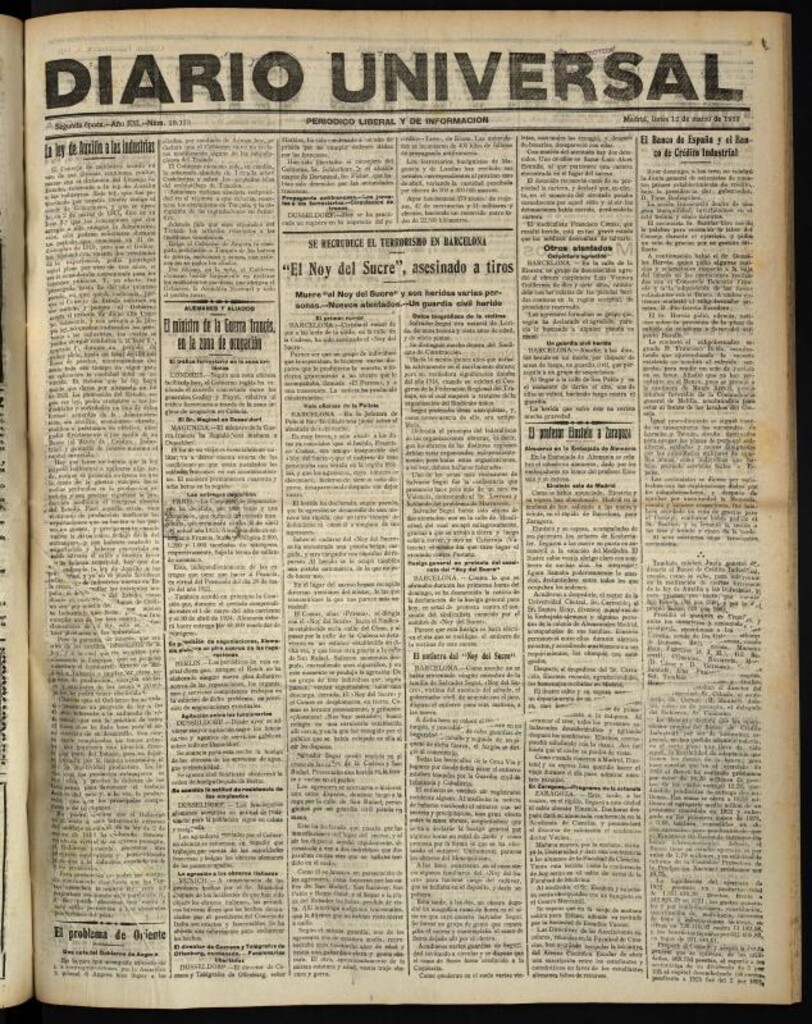 Miniatura de Diario Universal del 12 de marzo de 1923