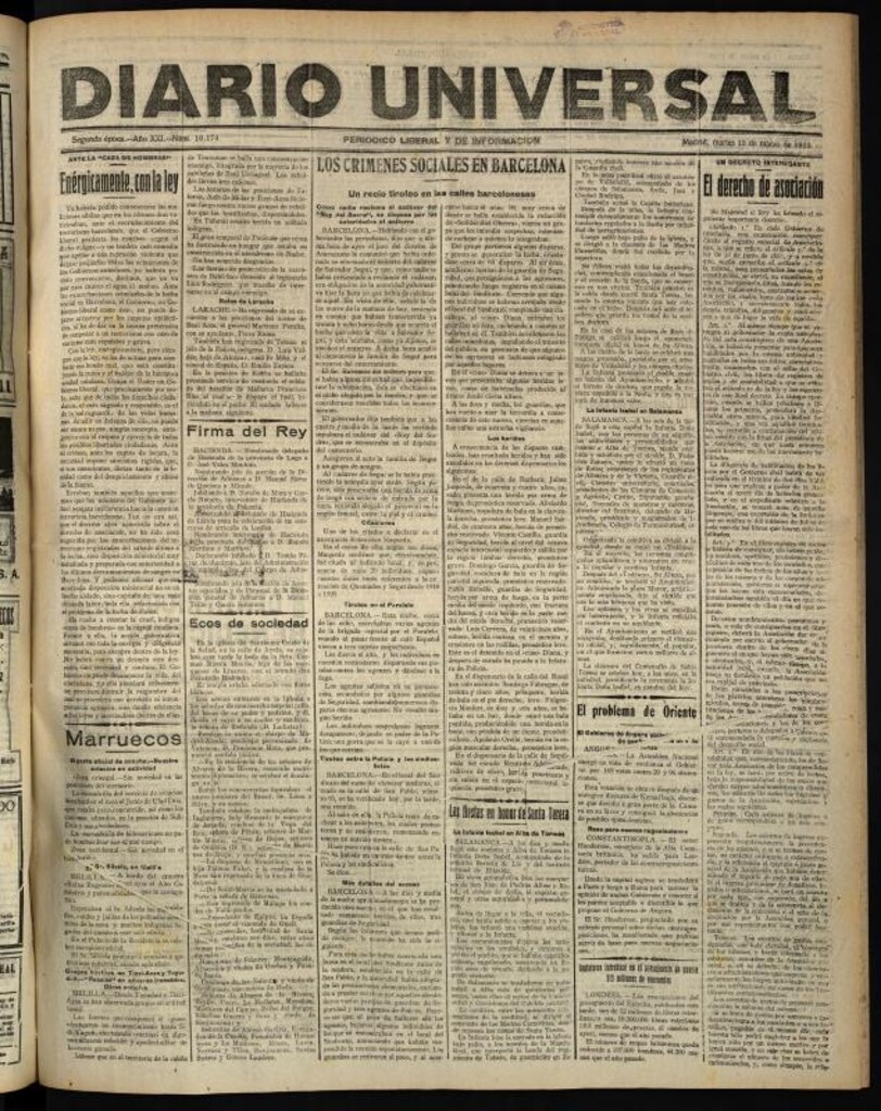 Miniatura de Diario Universal del 13 de marzo de 1923