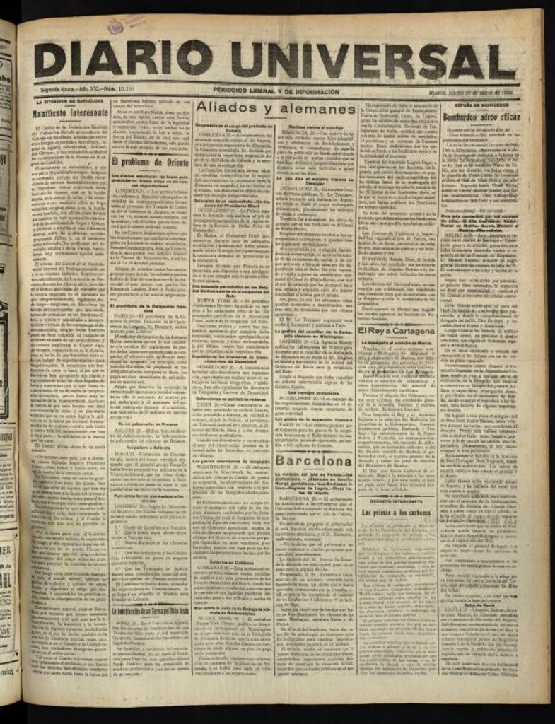 Miniatura de Diario Universal del 20 de marzo de 1923