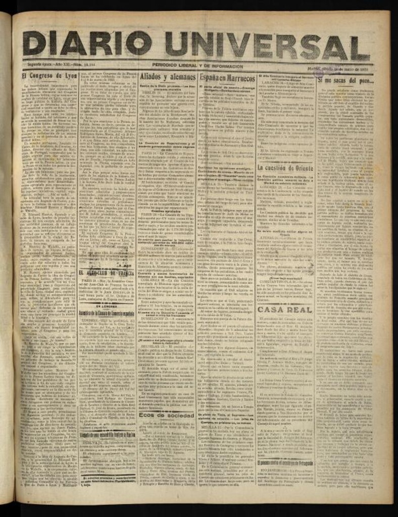 Miniatura de Diario Universal del 24 de marzo de 1923