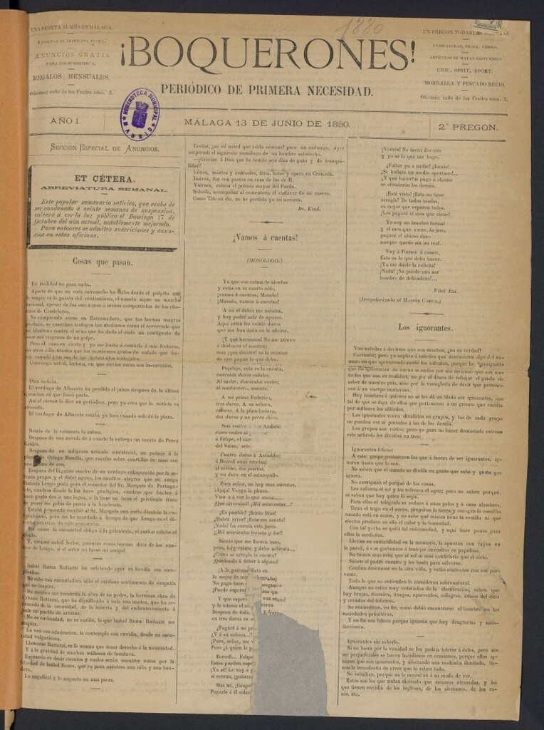 Miniatura de ¡Boquerones! (Málaga, 1880)