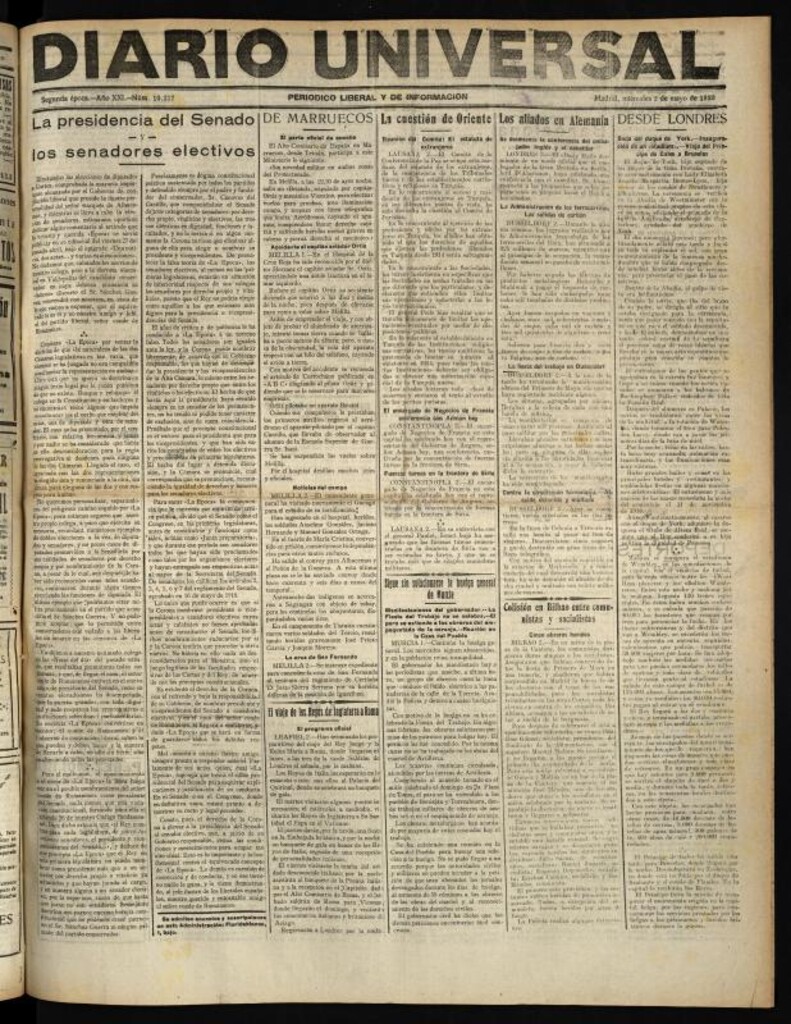Miniatura de Diario Universal del 2 de mayo de 1923