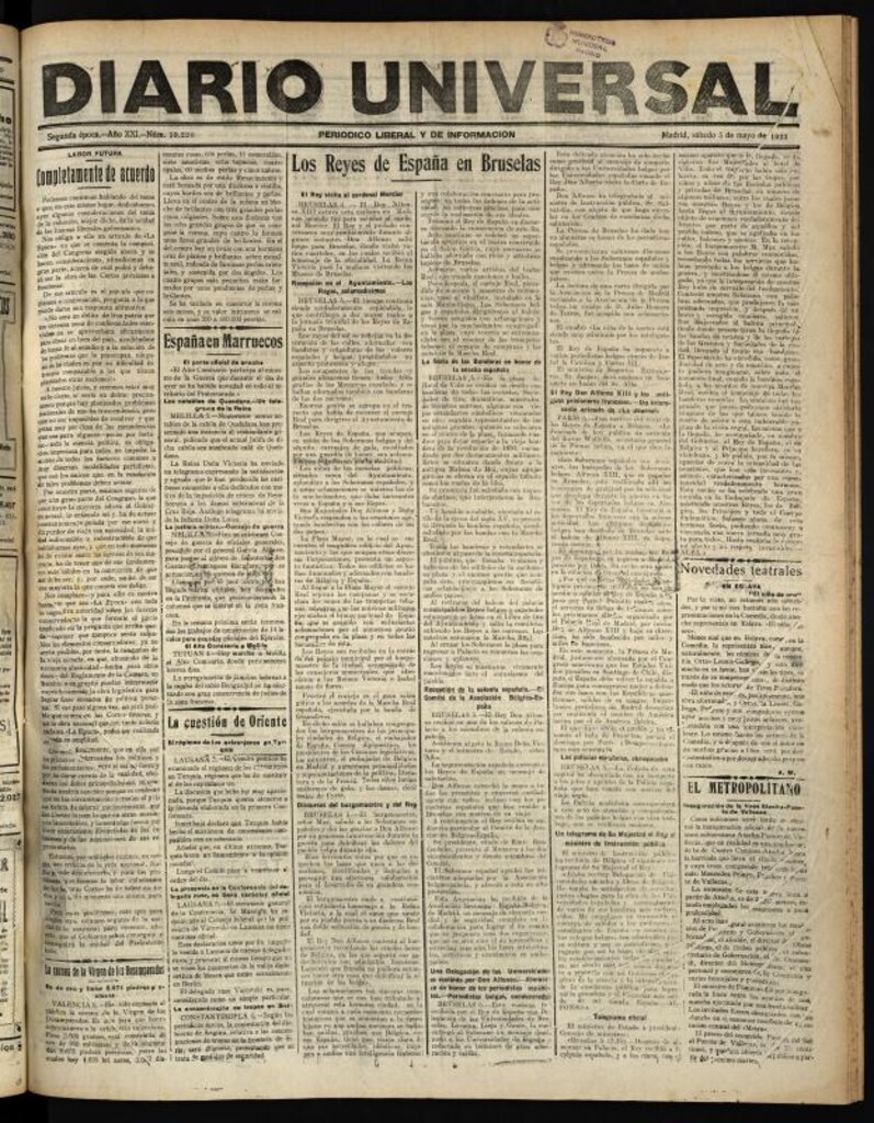 Miniatura de Diario Universal del 5 de mayo de 1923