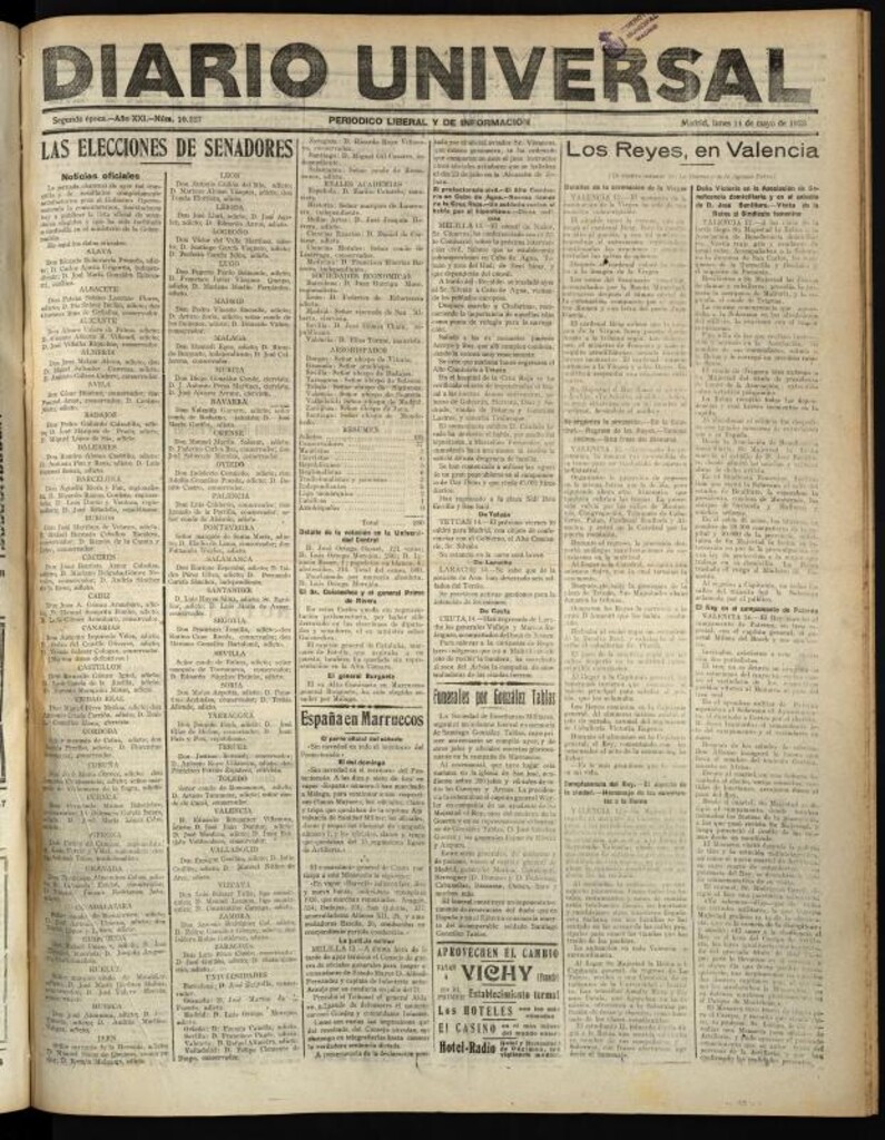 Miniatura de Diario Universal del 14 de mayo de 1923