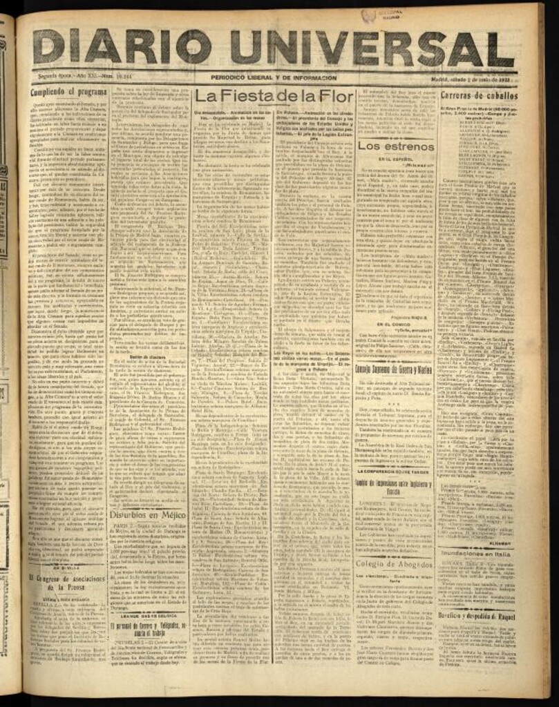 Miniatura de Diario Universal del 2 de junio de 1923