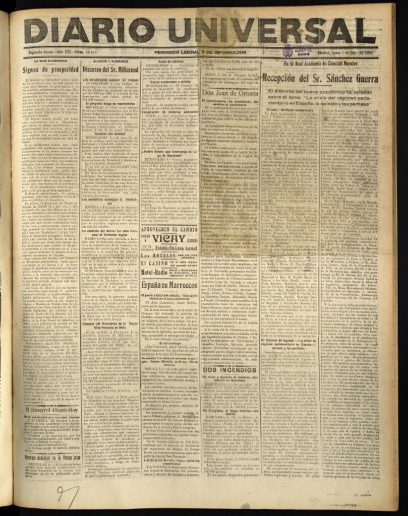 Miniatura de Diario Universal del 4 de junio de 1923