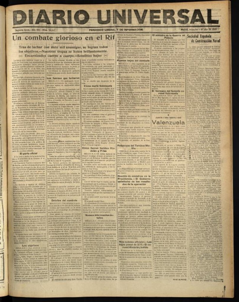 Miniatura de Diario Universal del 6 de junio de 1923