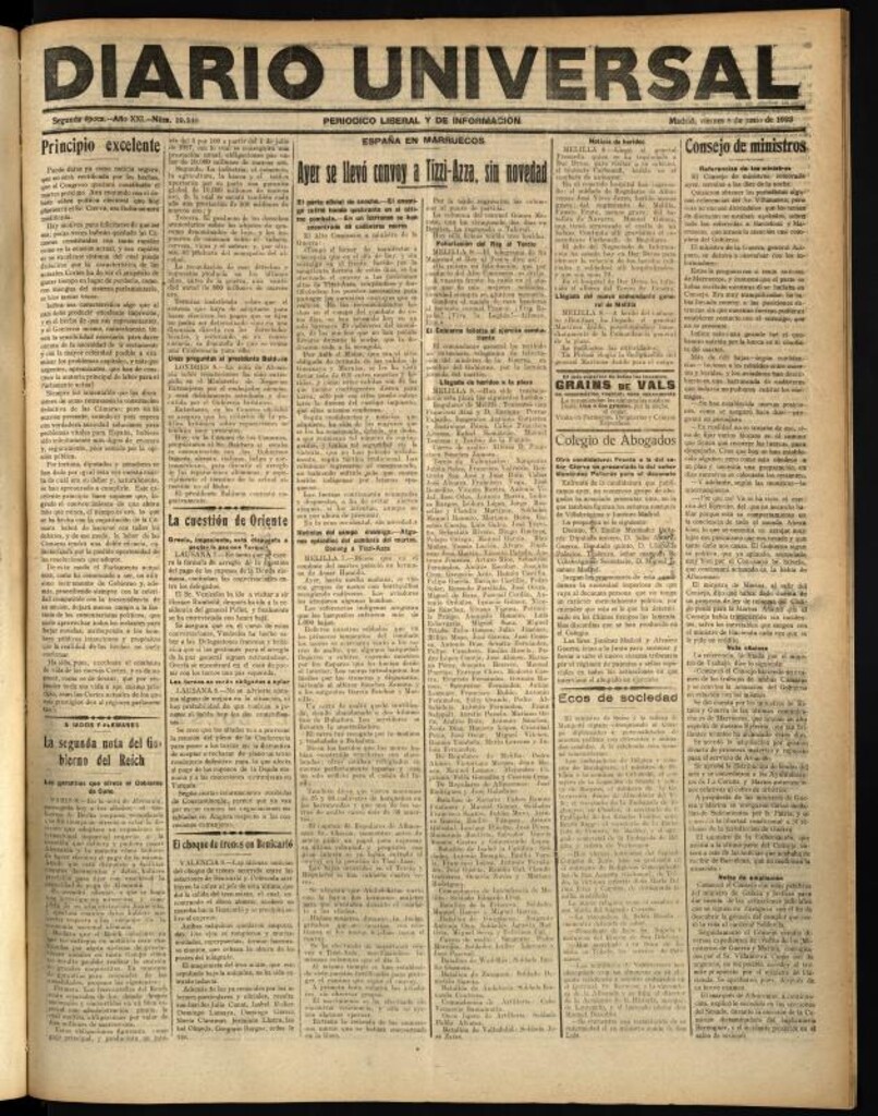 Miniatura de Diario Universal del 8 de junio de 1923