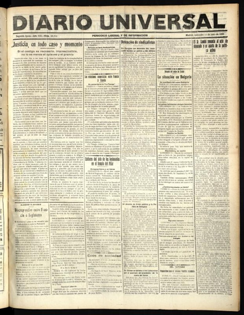 Miniatura de Diario Universal del 13 de junio de 1923