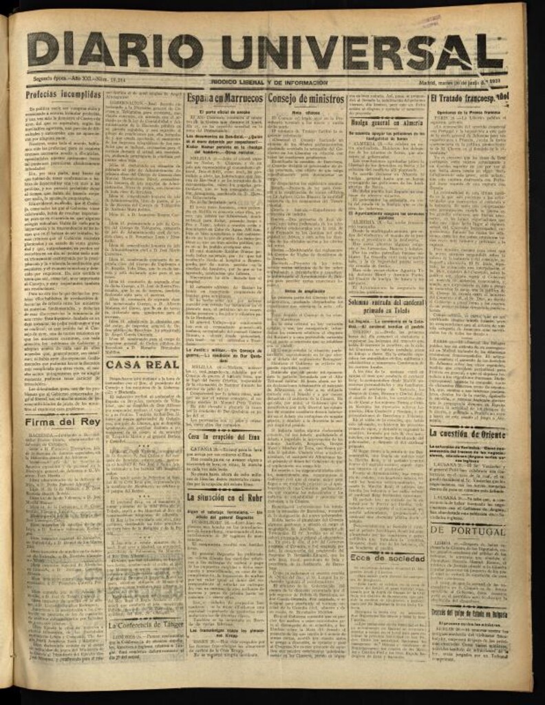 Miniatura de Diario Universal del 26 de junio de 1923