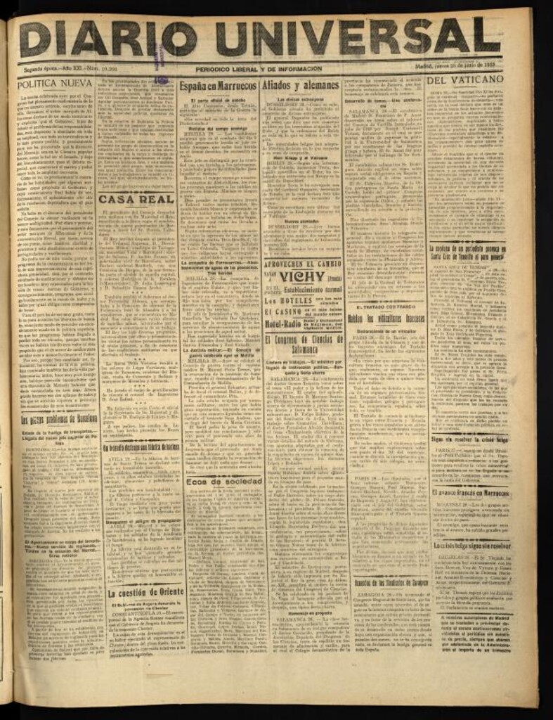 Miniatura de Diario Universal del 28 de junio de 1923