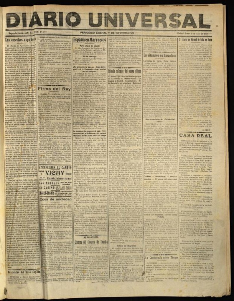 Miniatura de Diario Universal del 2 de julio de 1923